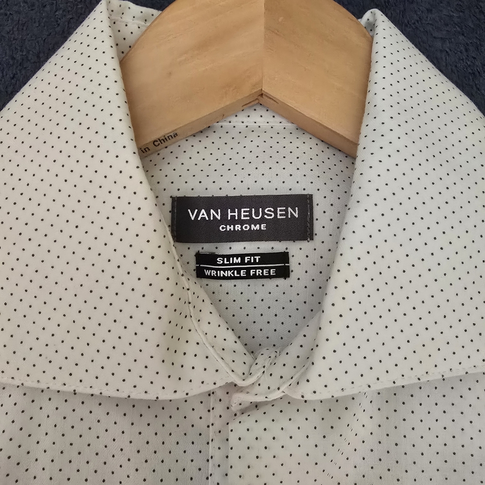 Van Heusen White Slim Fit Button Down Long Sleeve Shirt